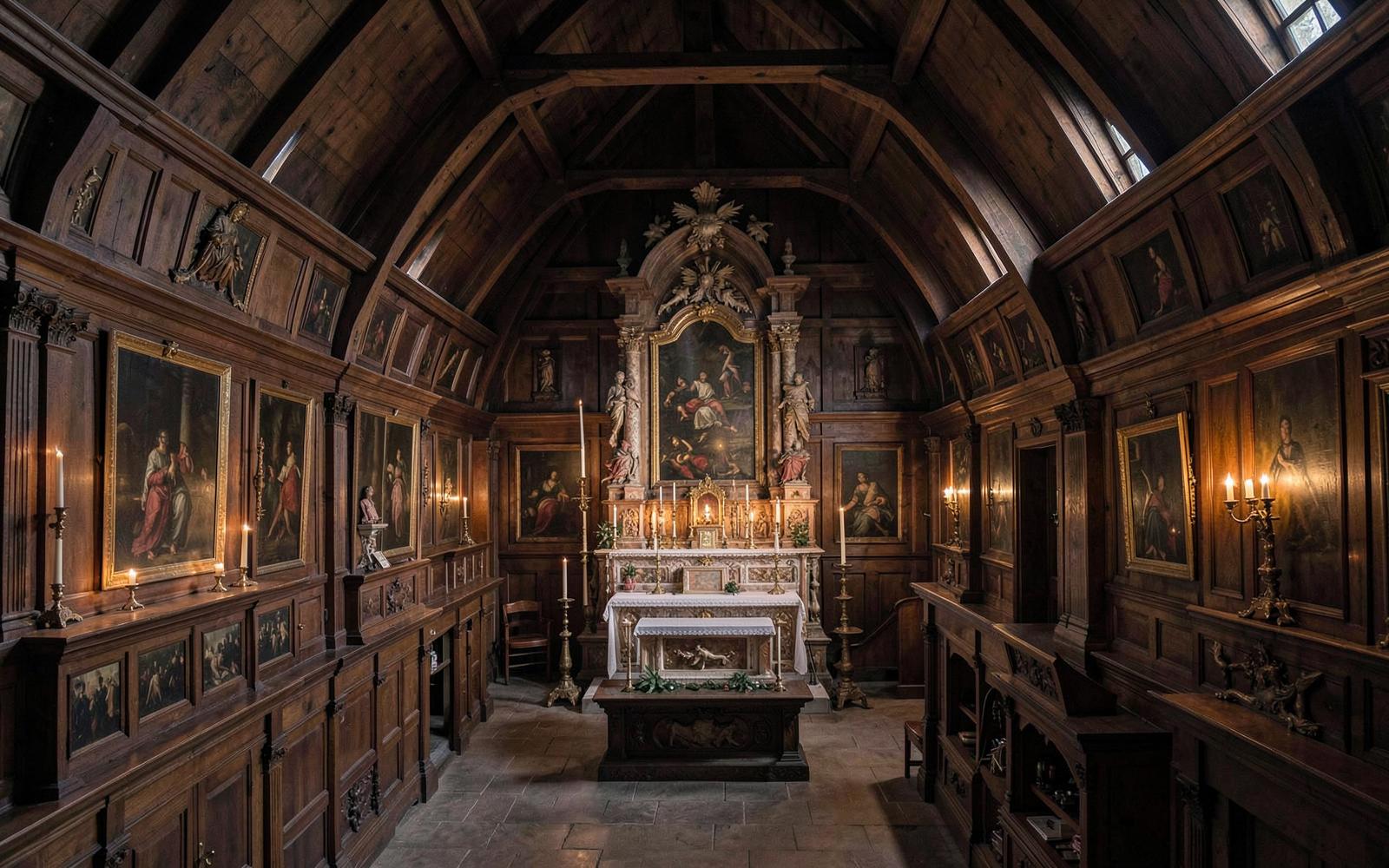 Église clandestine aménagée dans les combles d'une maison de canal d'Amsterdam