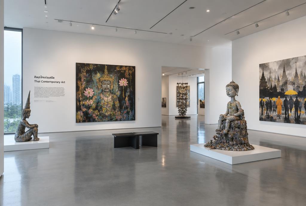 Galerie blanche d'art contemporain thaïlandais