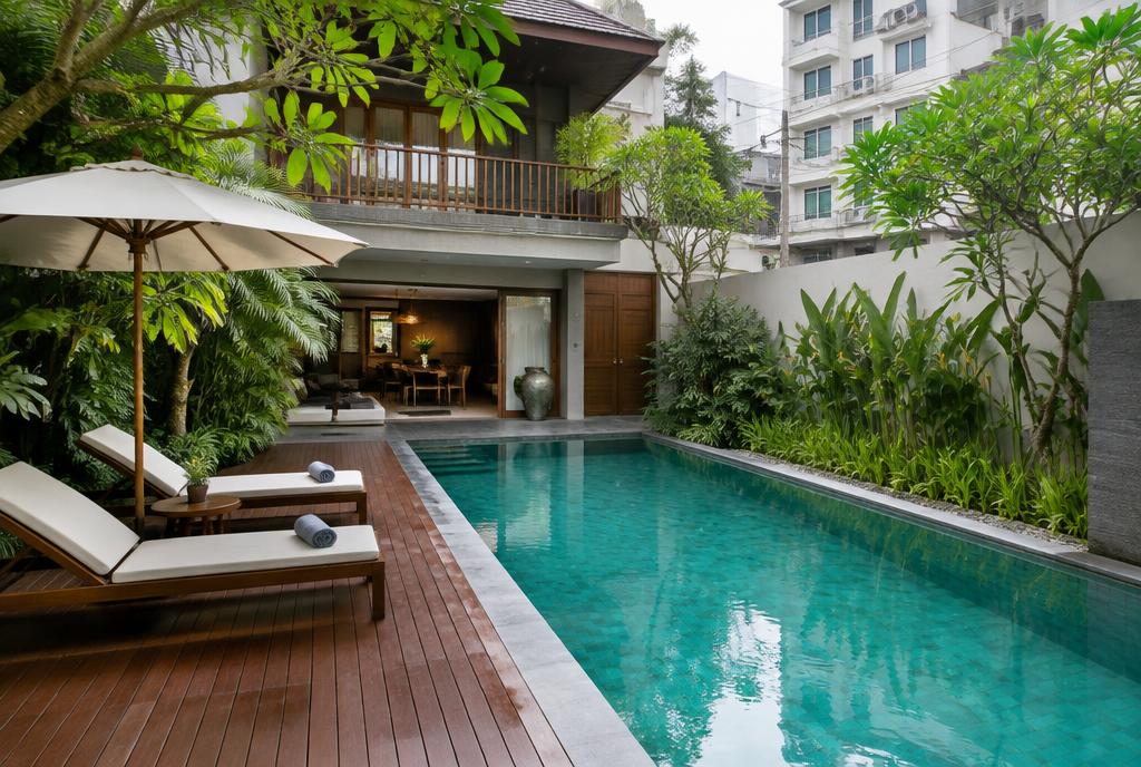 Villa avec piscine privée dans une ruelle résidentielle de Bangkok