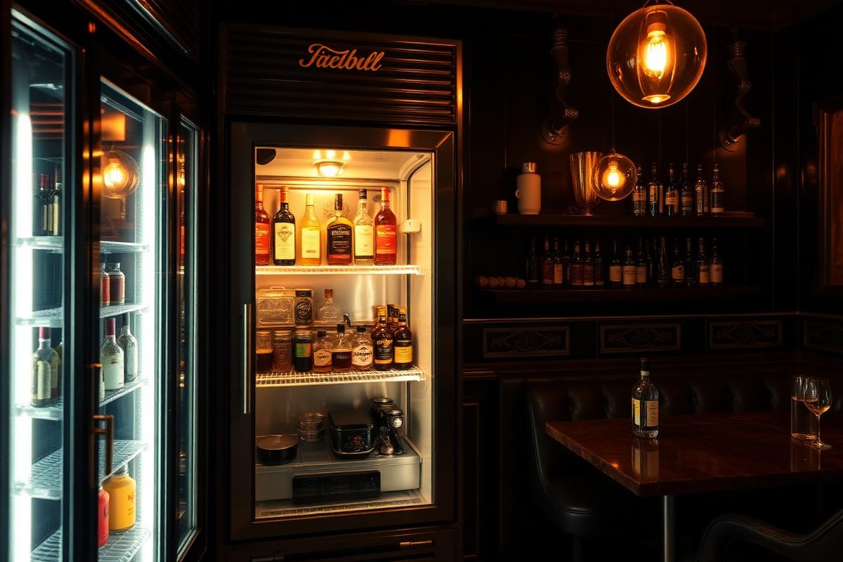 Porte réfrigérée dissimulant un speakeasy dans le quartier du Born à Barcelone