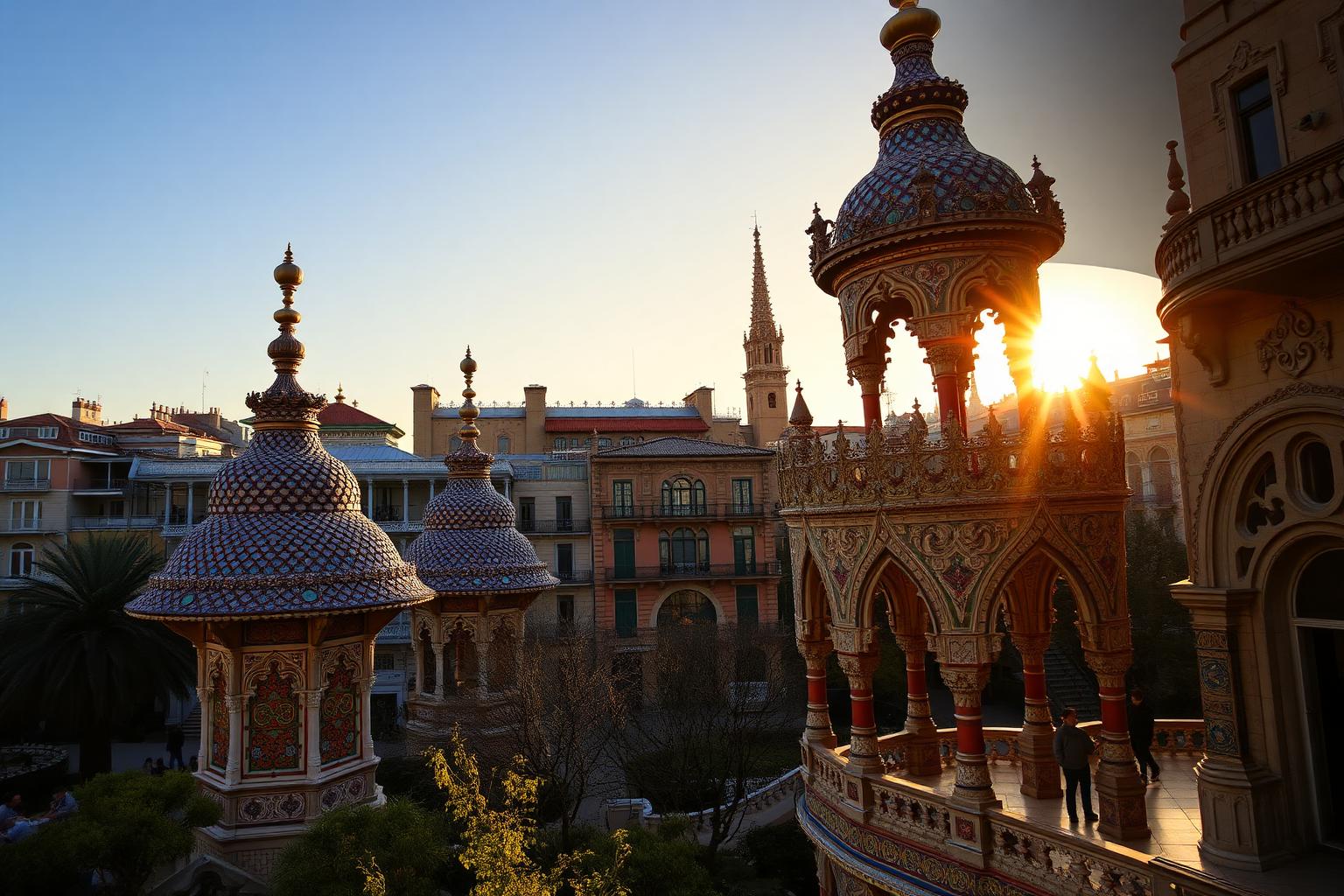 Architecture modernista de Barcelone à l'heure dorée