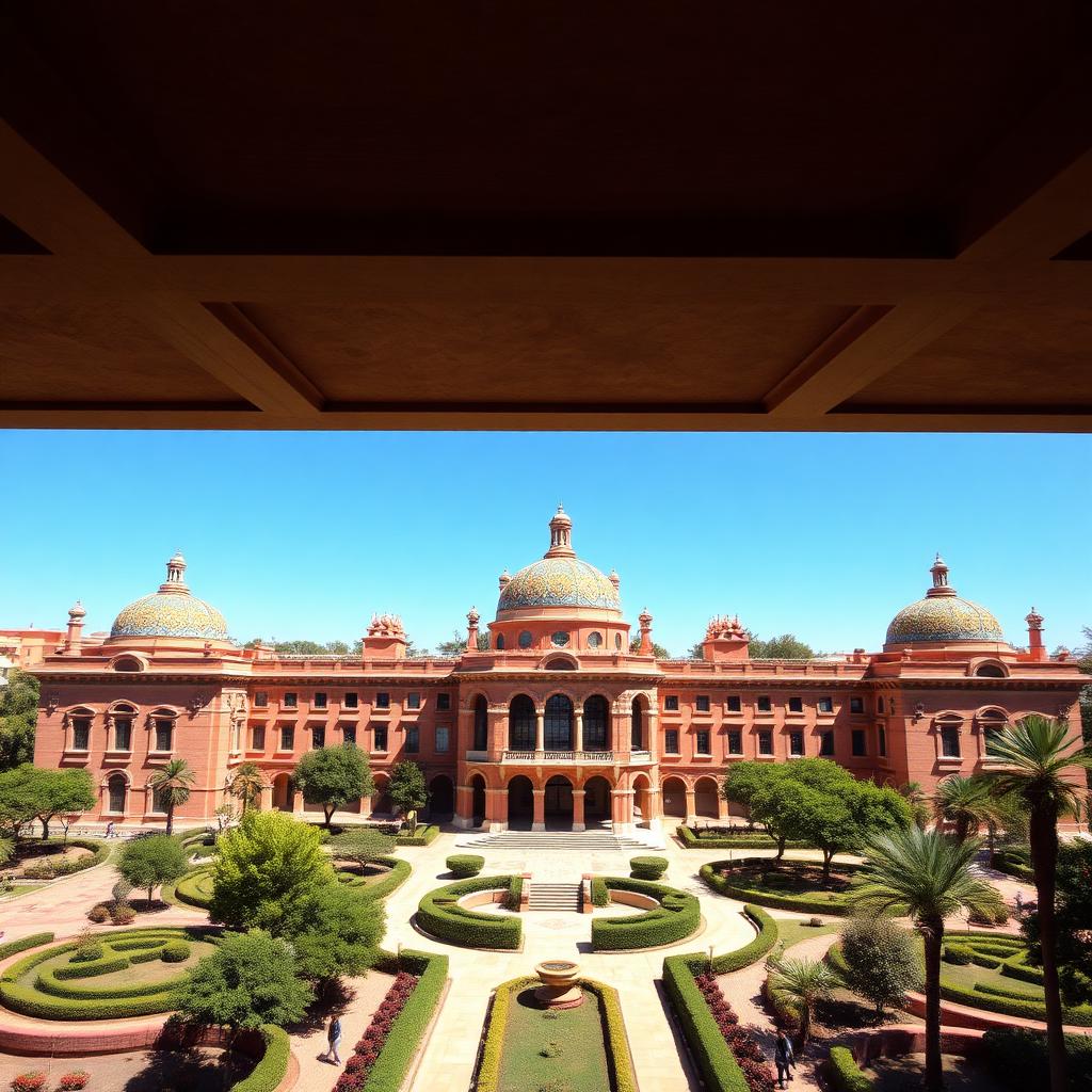 Pavillons de brique rose et coupoles de mosaïque du site modernista de Sant Pau à Barcelone