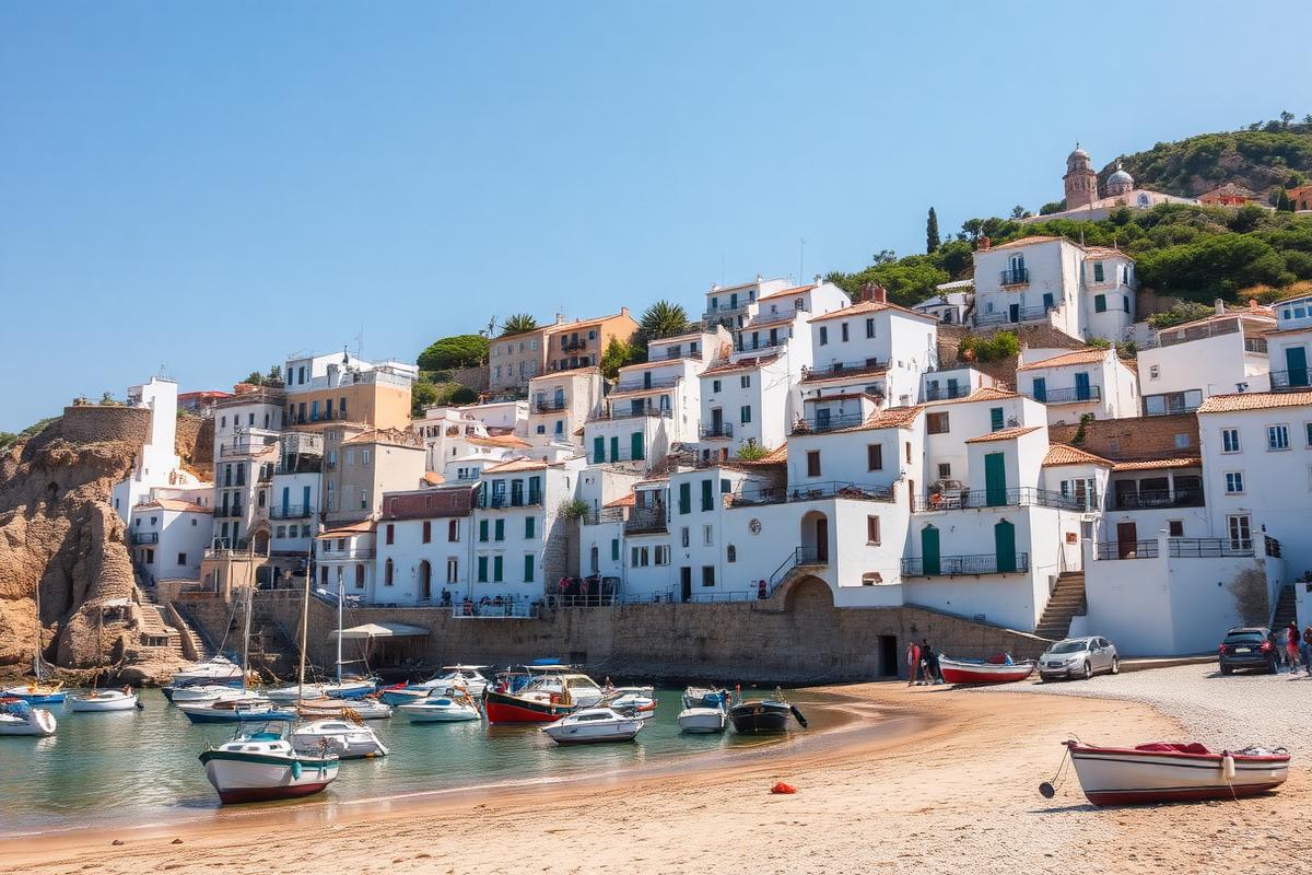 Village blanc de pêcheurs de Calella de Palafrugell sur la Costa Brava