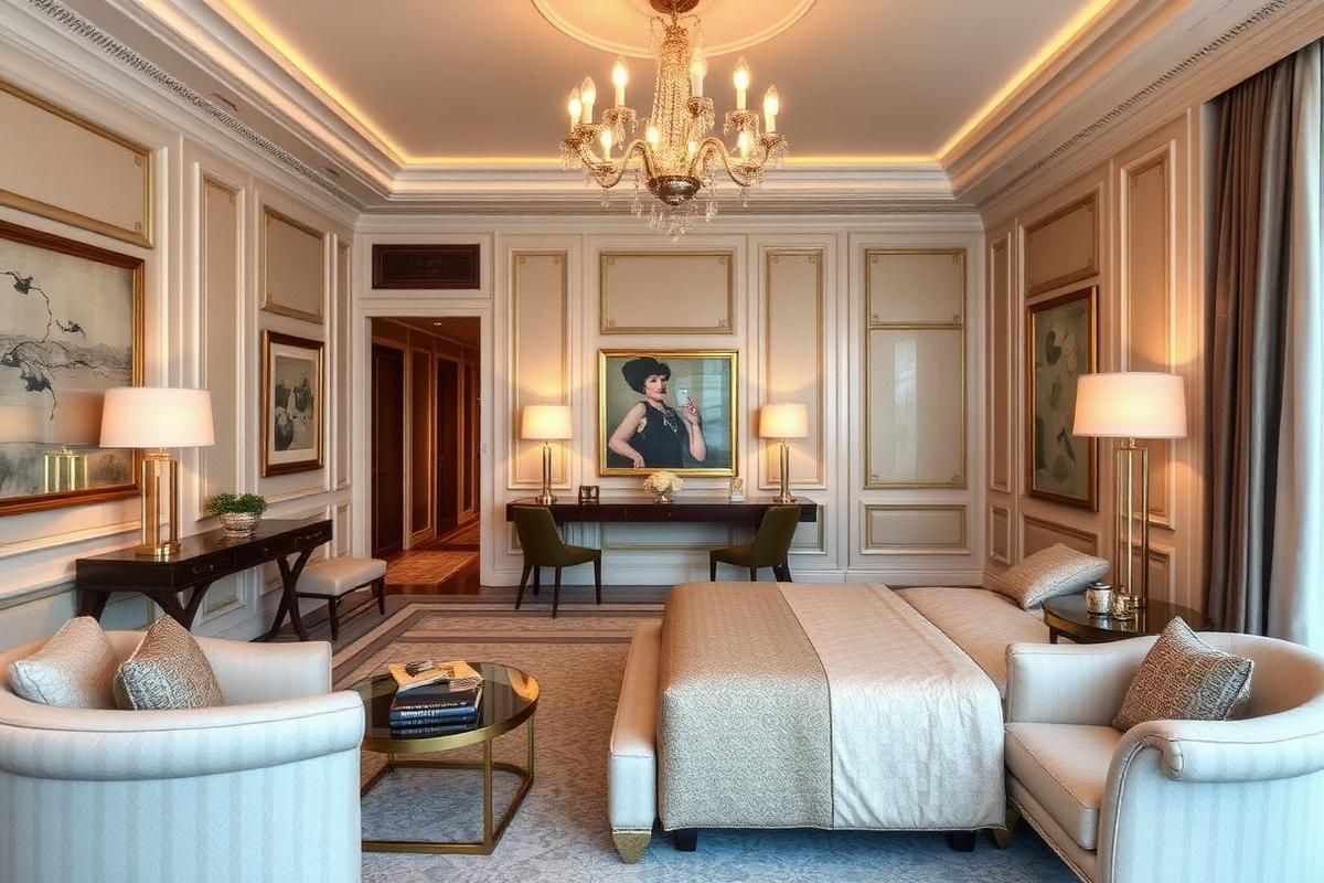 Suite élégante d'un palace du Passeig de Gràcia à Barcelone