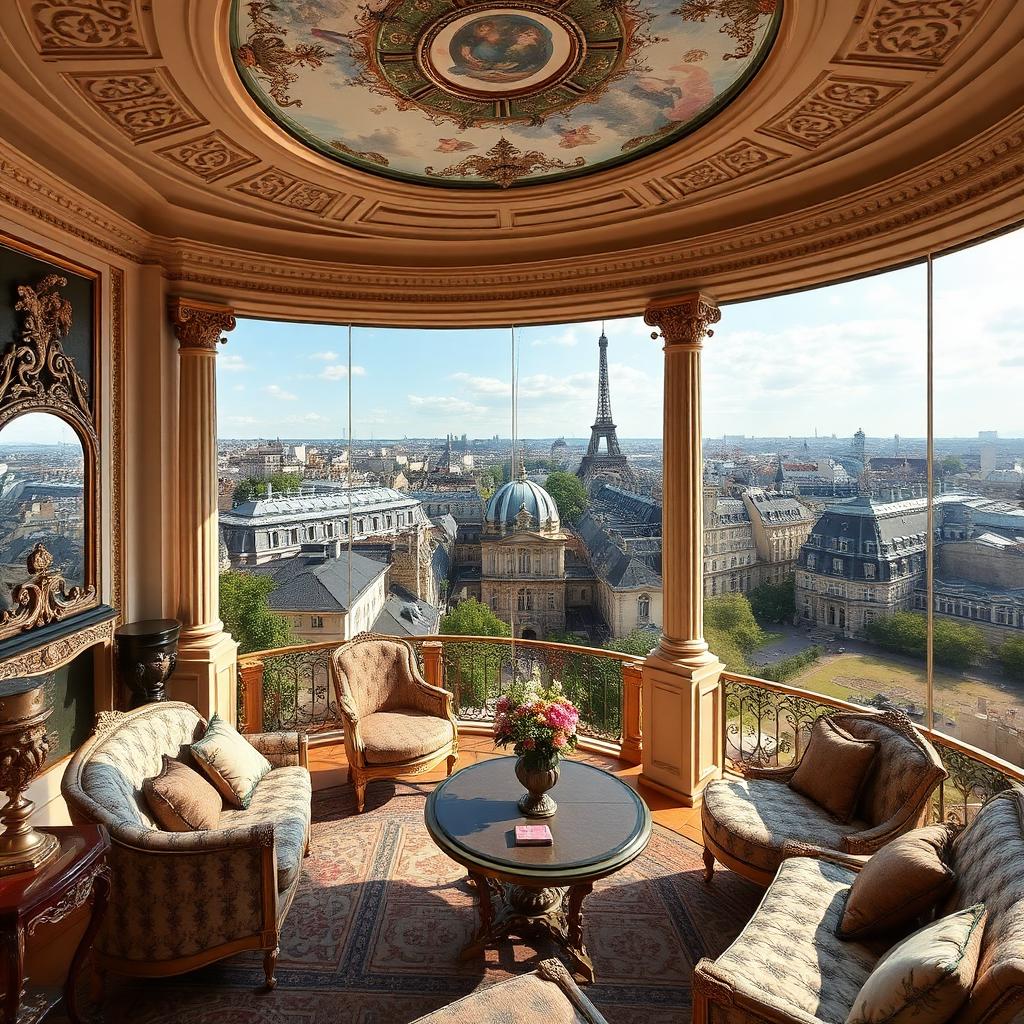 Le Meurice, suite Belle Étoile avec panorama traversant à 360° sur Paris et les Tuileries