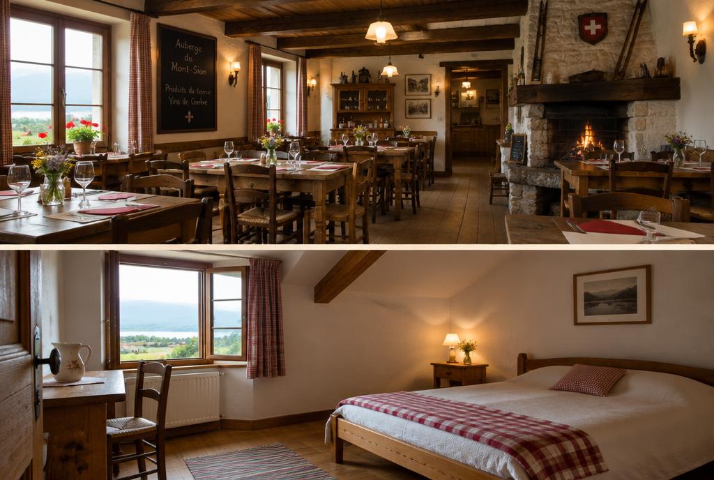 Chambre d'hôtes lumineuse dans une maison de campagne genevoise