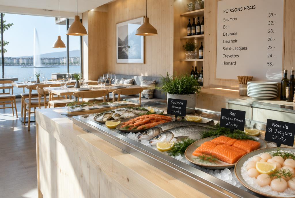 Comptoir de fruits de mer et bar à poisson à Genève