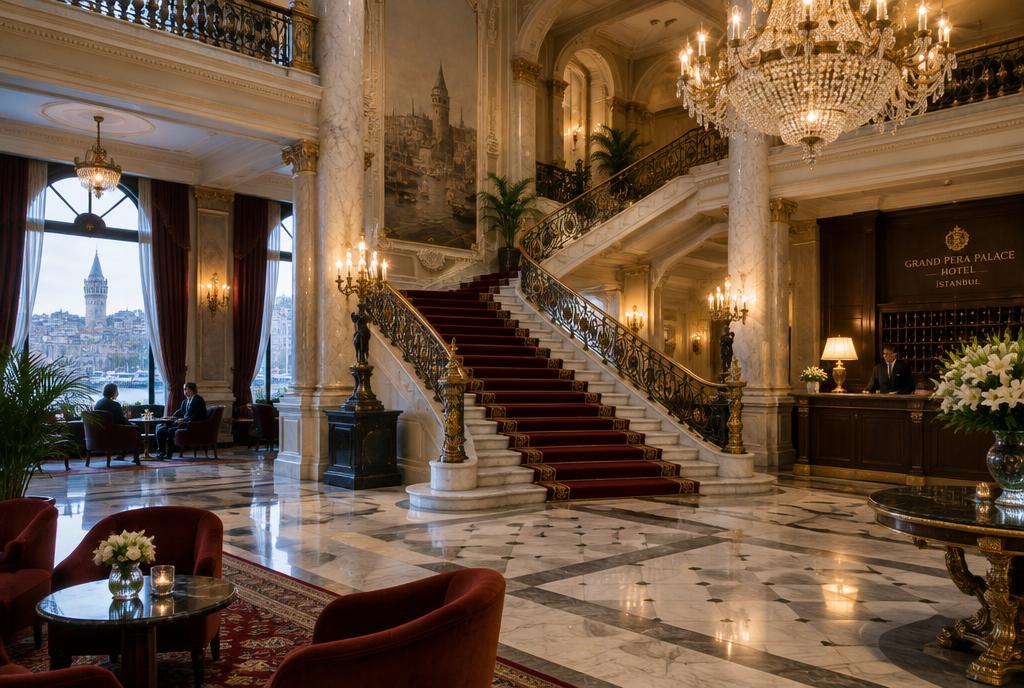 Salon Belle Époque d'un grand hôtel historique d'Istanbul