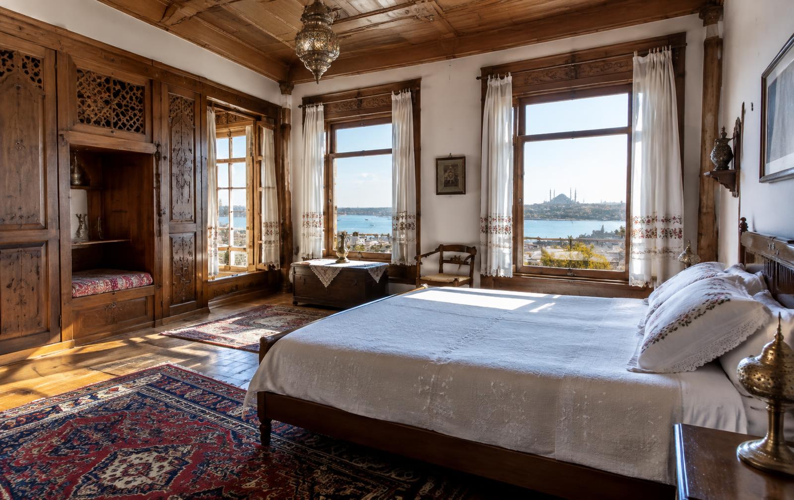 Chambre dans une maison ottomane en bois à Istanbul