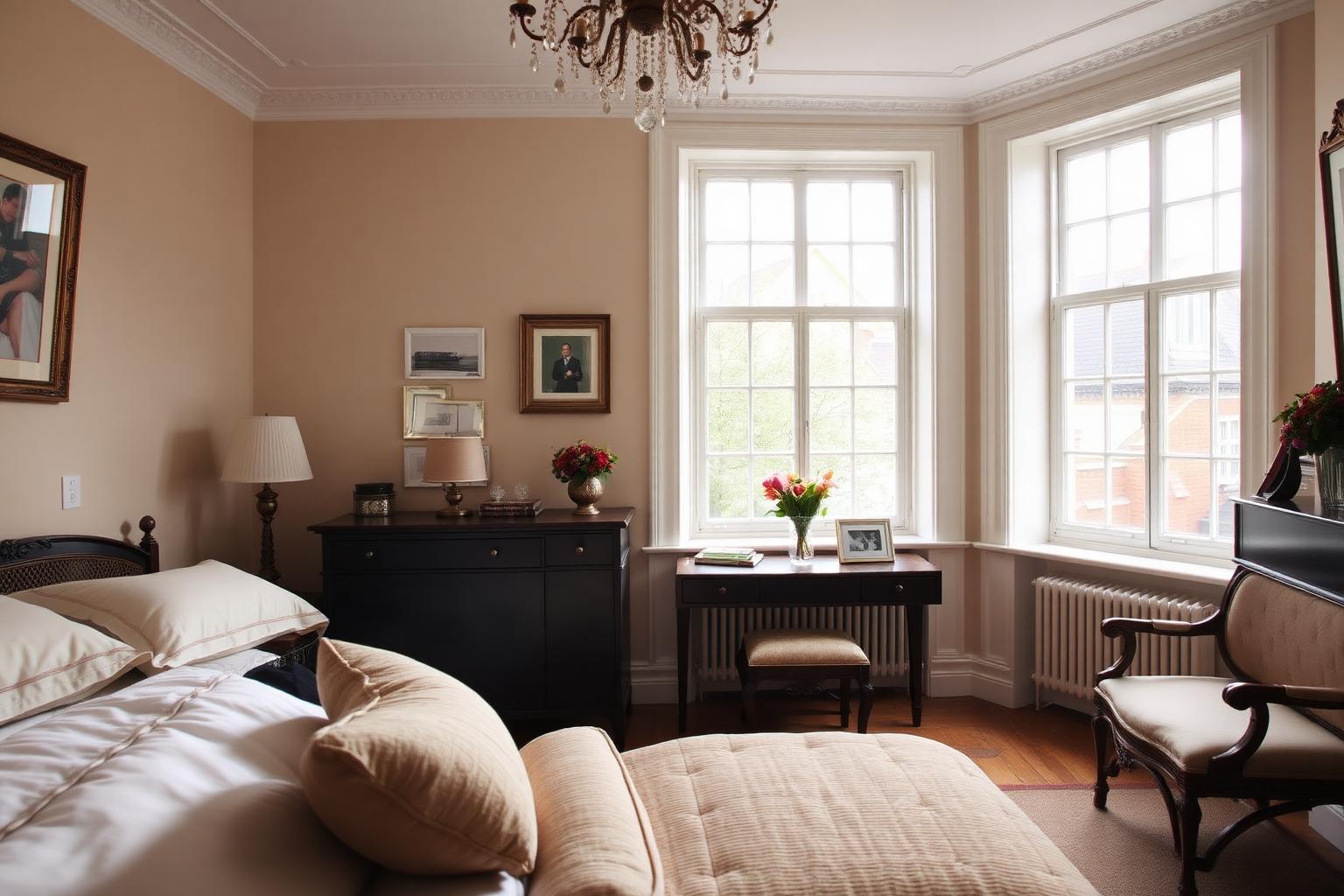 Chambre d'une maison de ville londonienne au petit matin