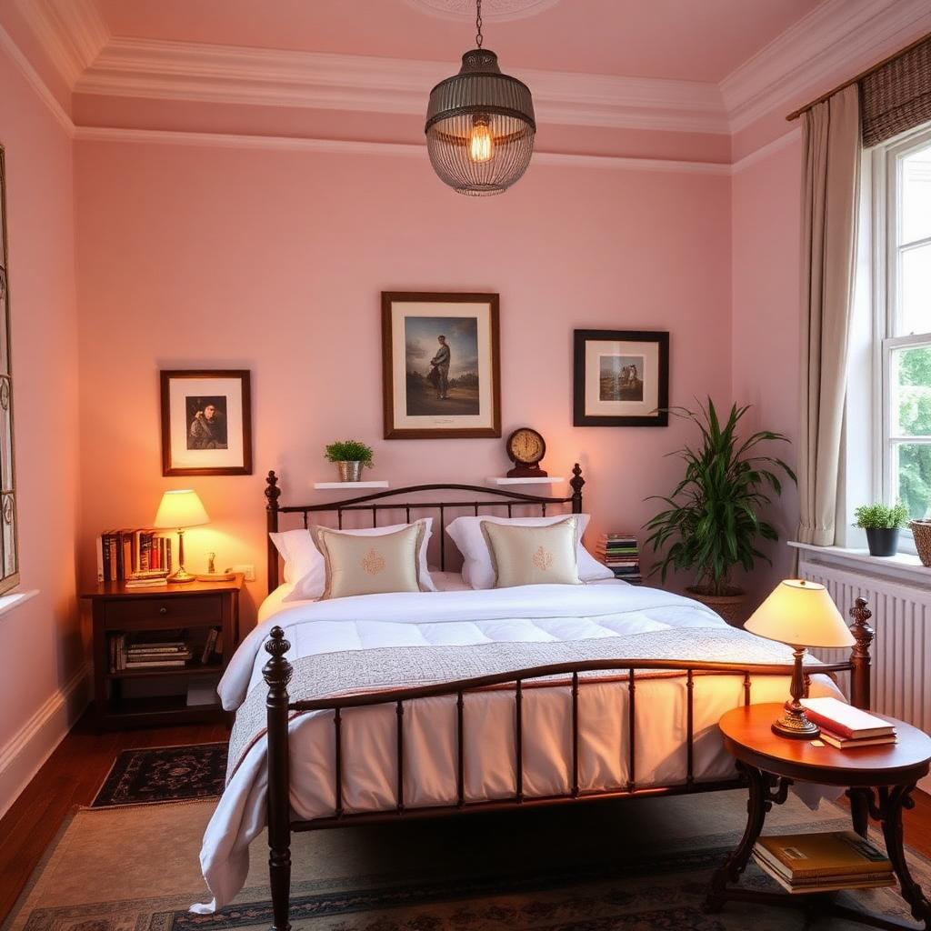 Chambre cosy d'une maison victorienne de Primrose Hill avec bibliothèque