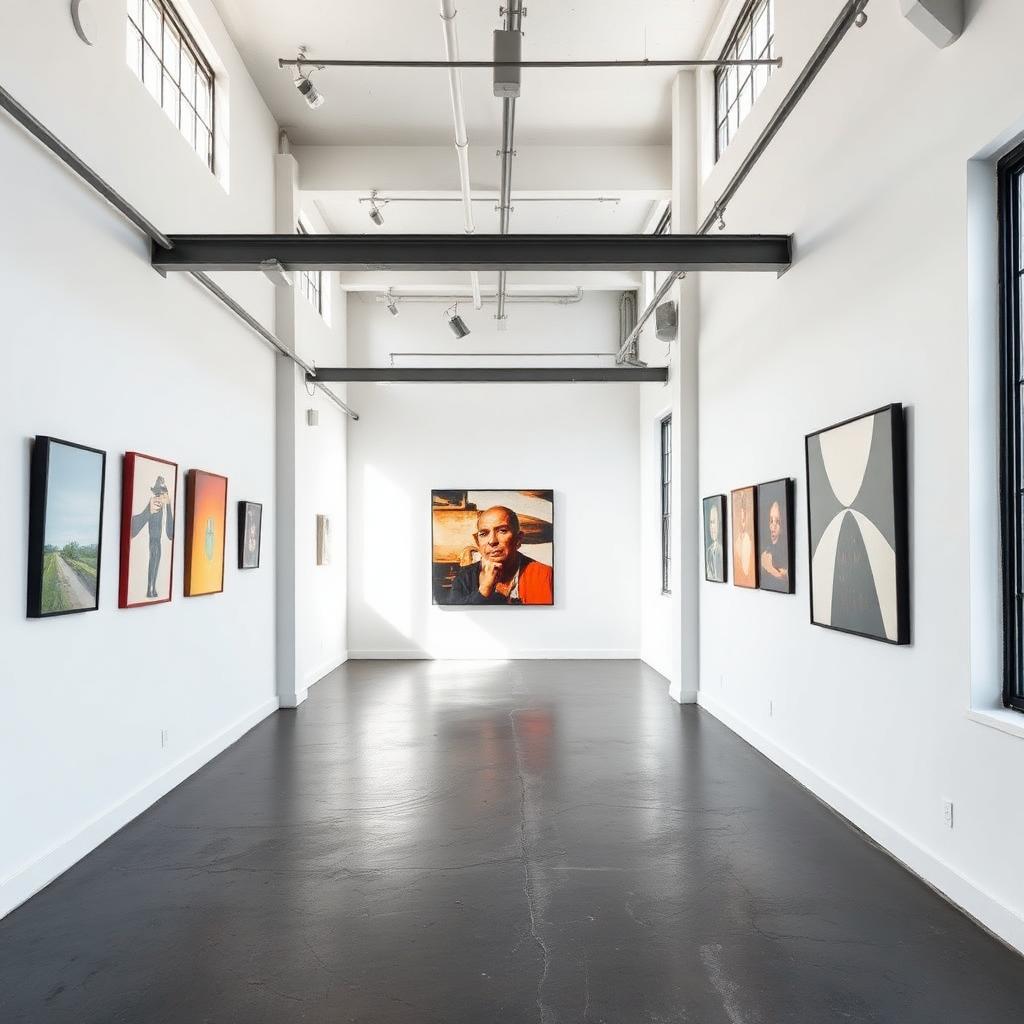 Galerie d'art contemporain dans un loft industriel de Brooklyn