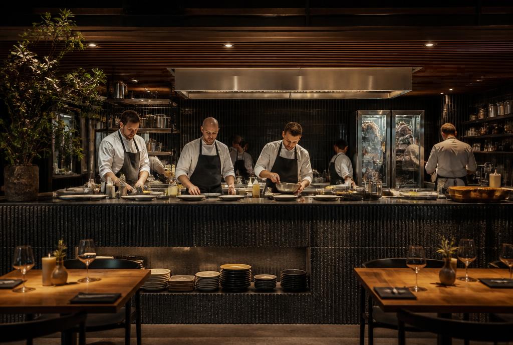 Cuisine ouverte d'un restaurant gastronomique de Québec