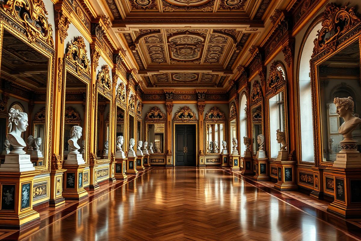 Galerie des Glaces dorée du palais Doria Pamphilj à Rome