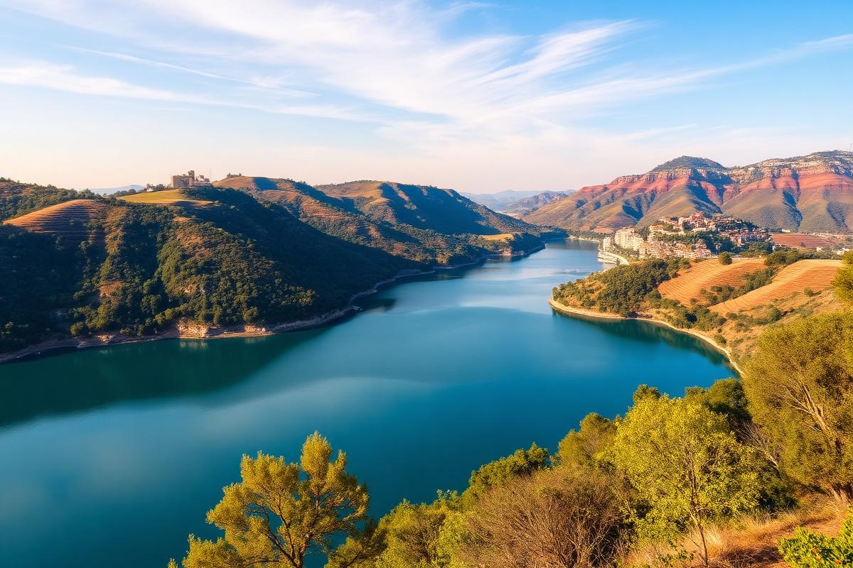 Lac volcanique de Nemi dans les collines des Castelli Romani près de Rome
