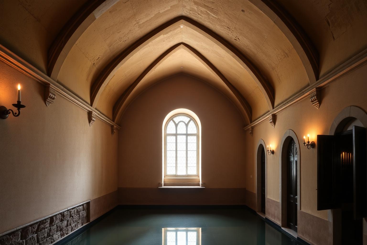 Cloître voûté d'un ancien couvent transformé en hôtel près du Vatican à Rome