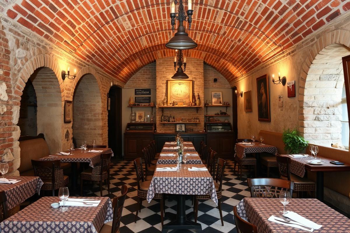 Trattoria romaine voûtée de Testaccio adossée au Monte dei Cocci