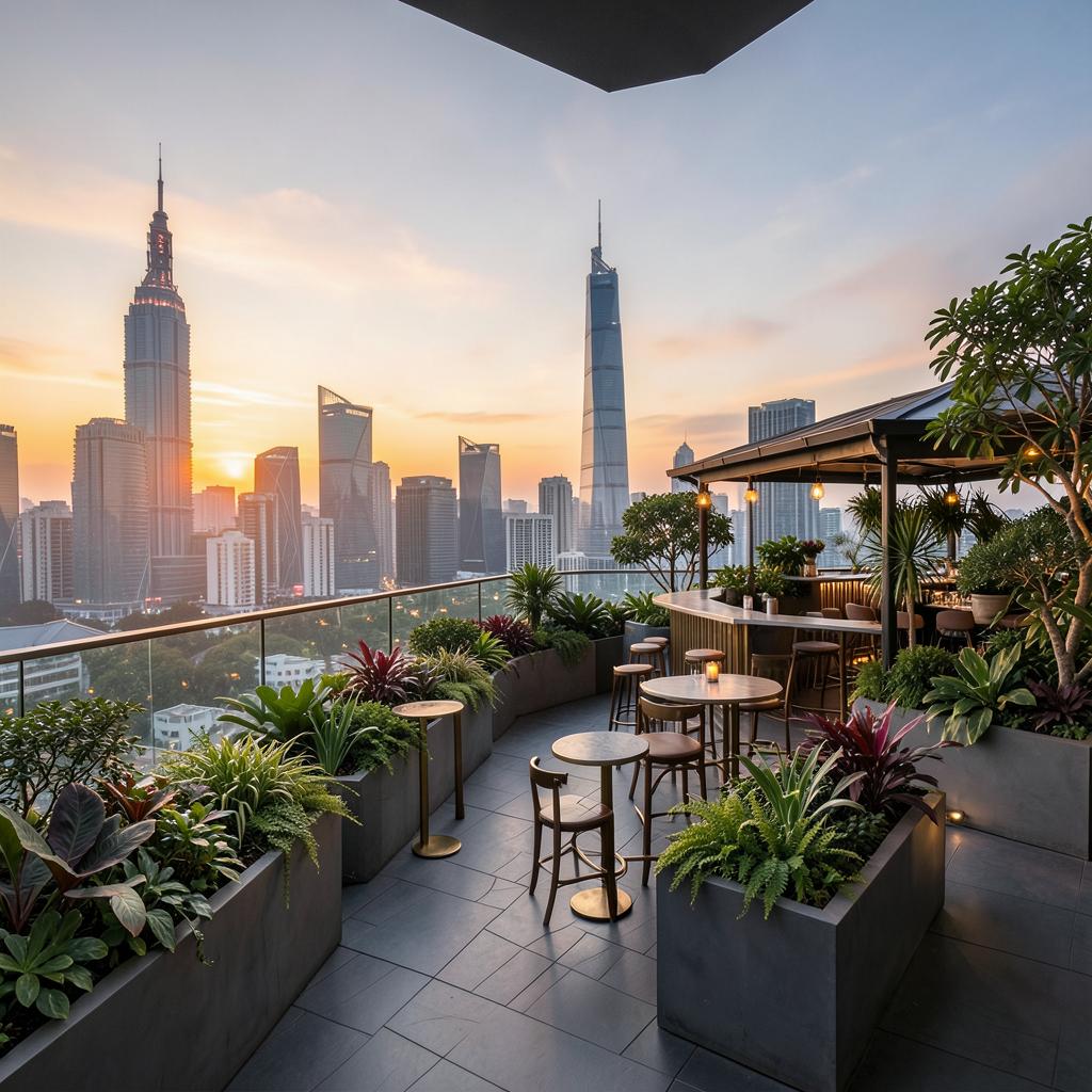 Terrasse végétale du Secret Roof à Jing'an