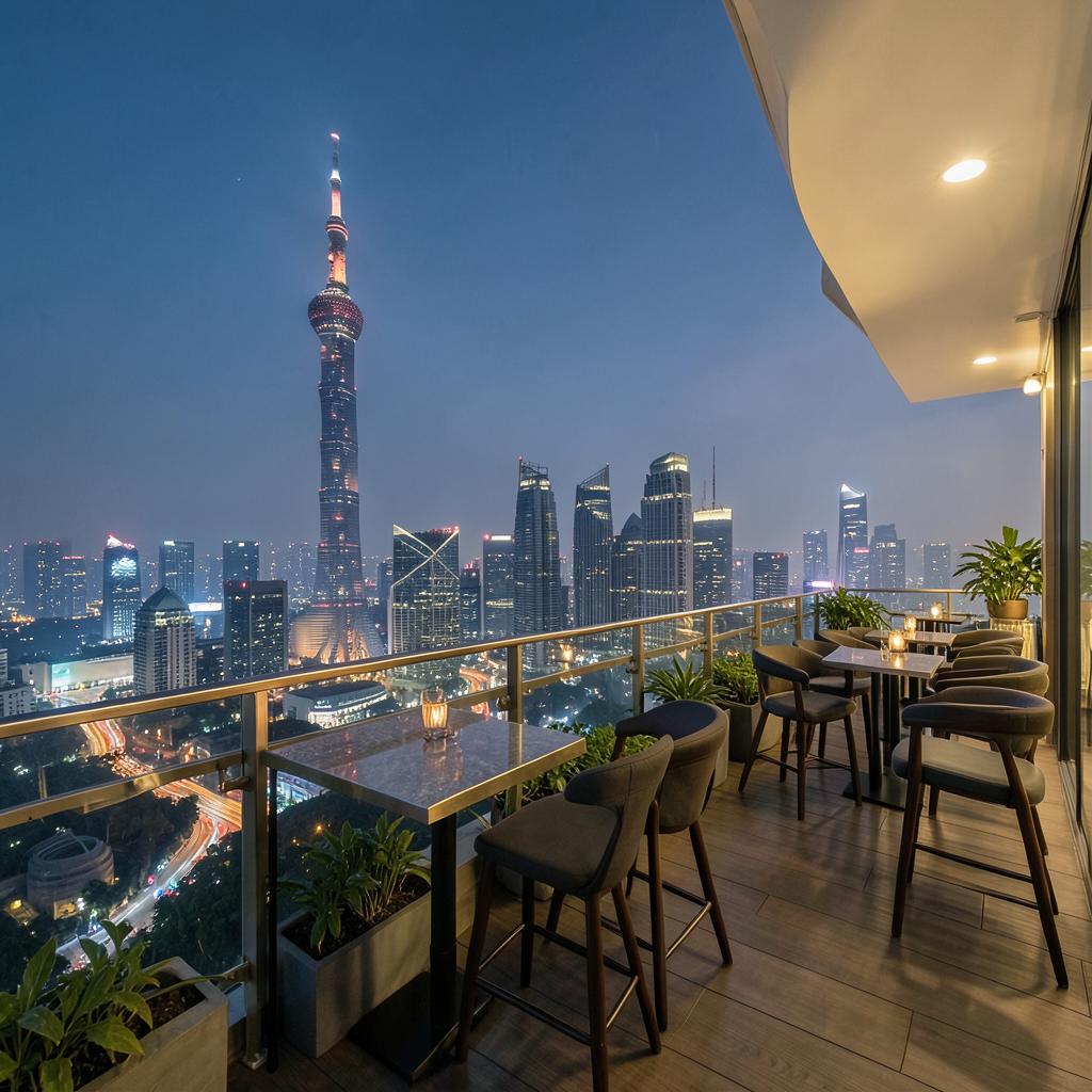 Terrasse du Flair face à la Perle de l'Orient
