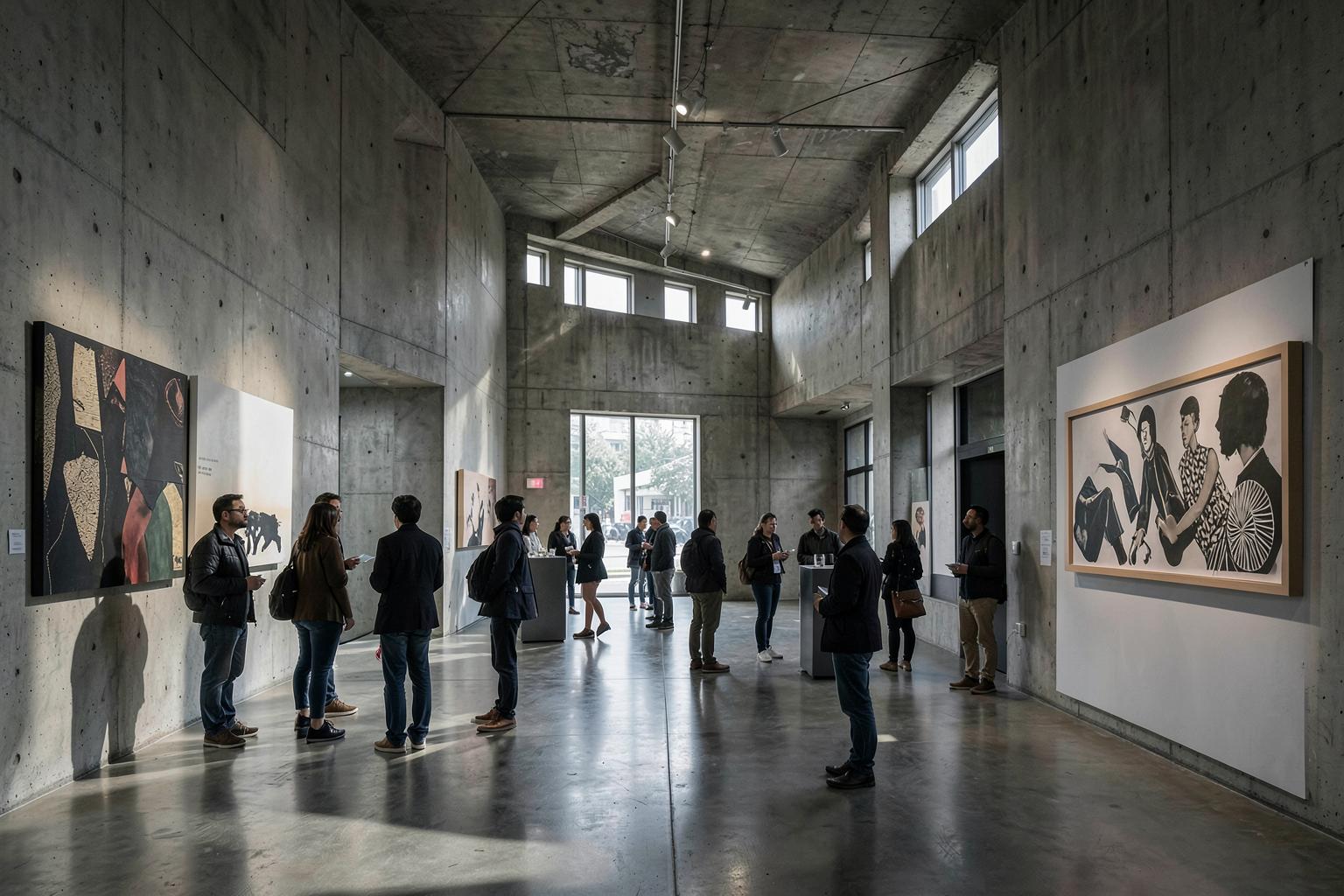 Visiteurs dans un musée d'art contemporain à Shanghai