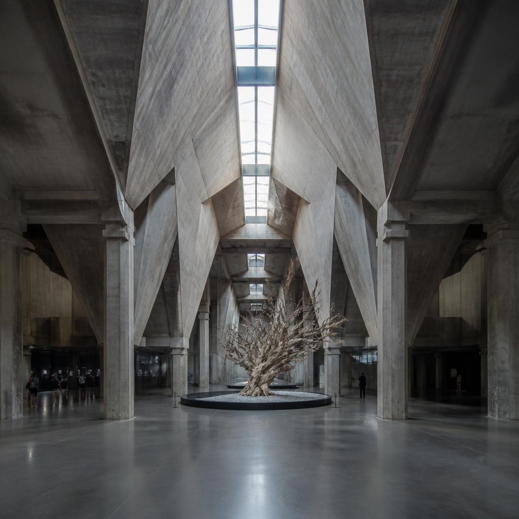 Grande nef de béton du Long Museum West Bund