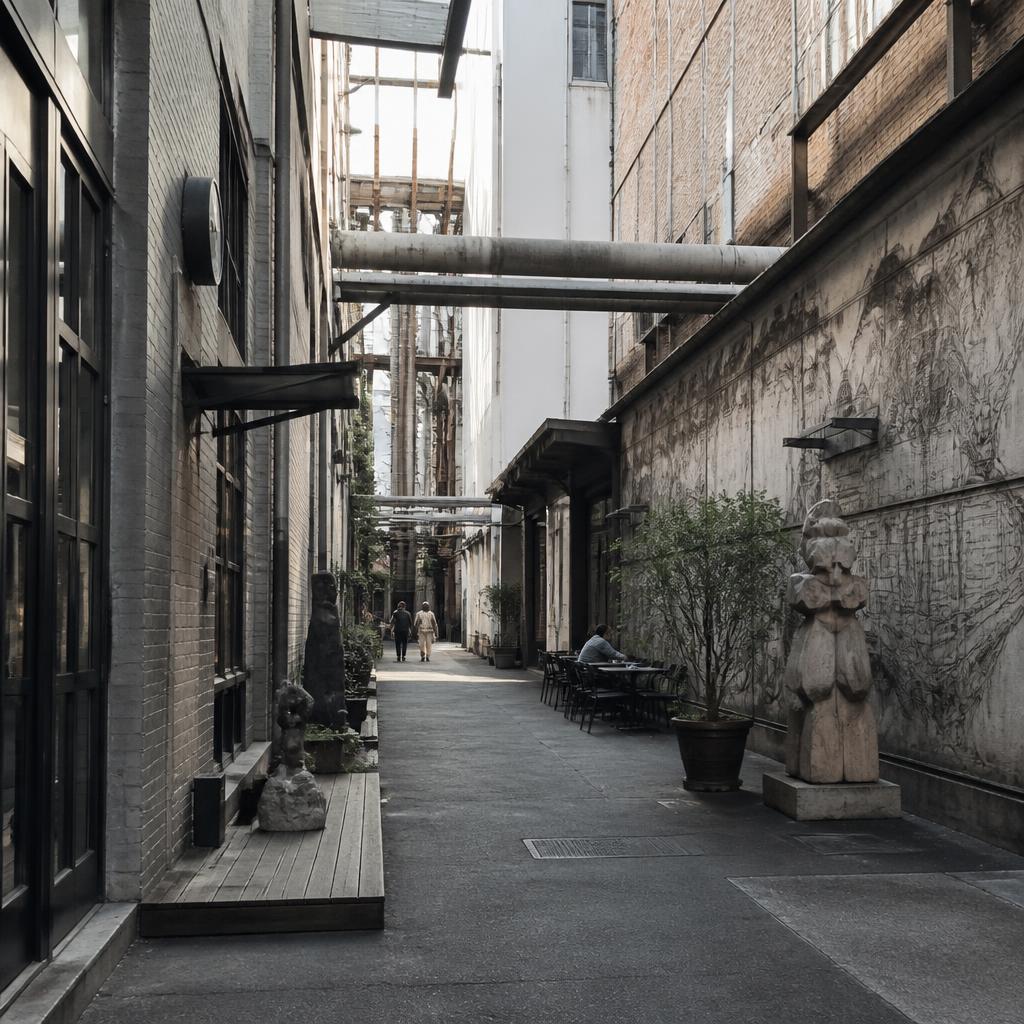 Allée industrielle et galeries du M50 Shanghai