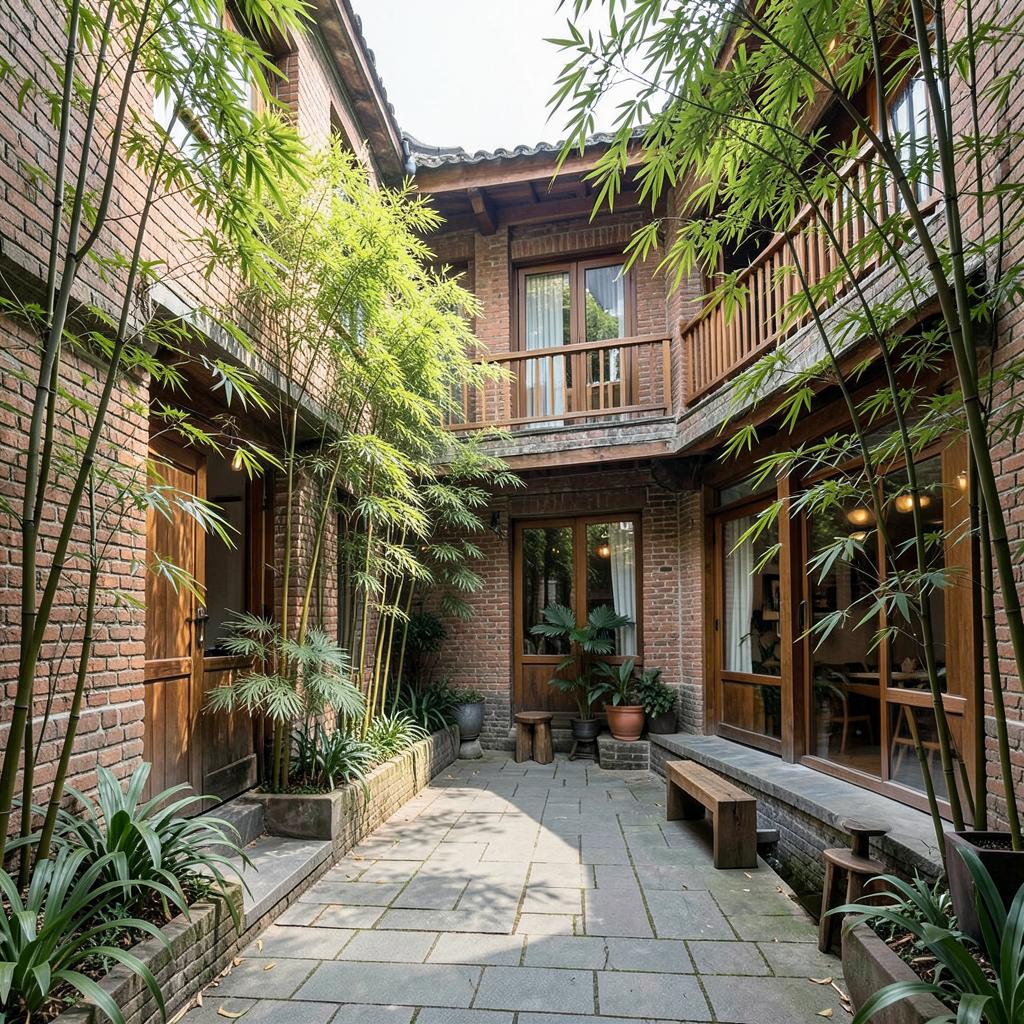 Cour de bambous de l'hôtel URBN à Shanghai