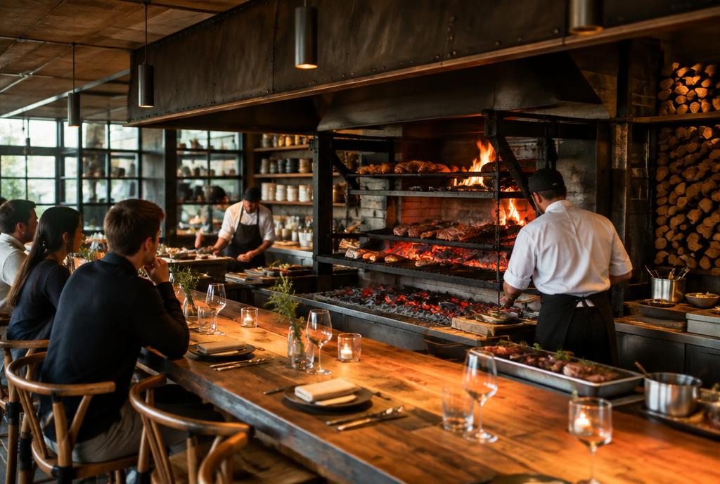 Cuisine ouverte au feu de bois du restaurant Burnt Ends à Singapour
