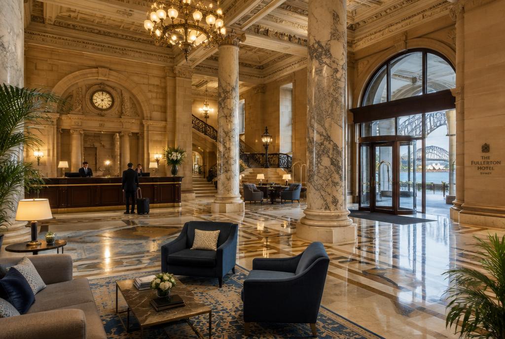 Piscine intérieure sous voûte étoilée du Langham Sydney