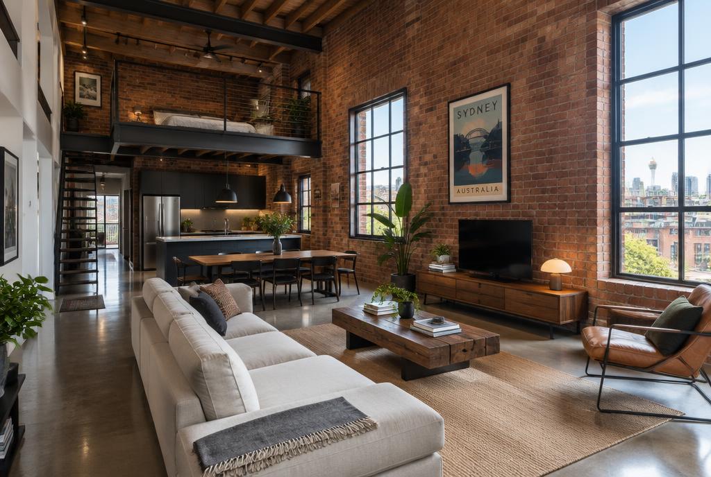 Loft d'artiste en briques avec verrière à Surry Hills
