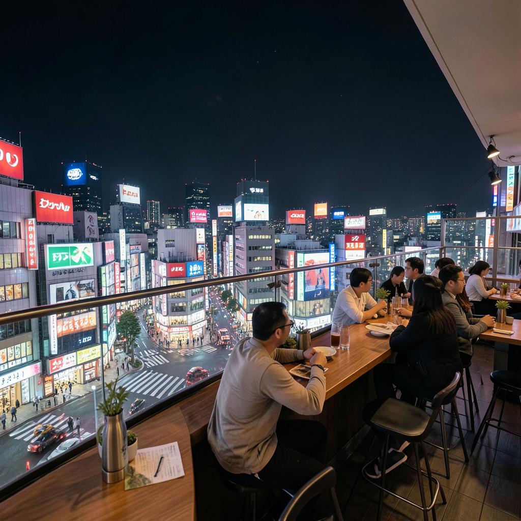Salle du SG Club à Shibuya Tokyo, bar contemporain sur deux niveaux