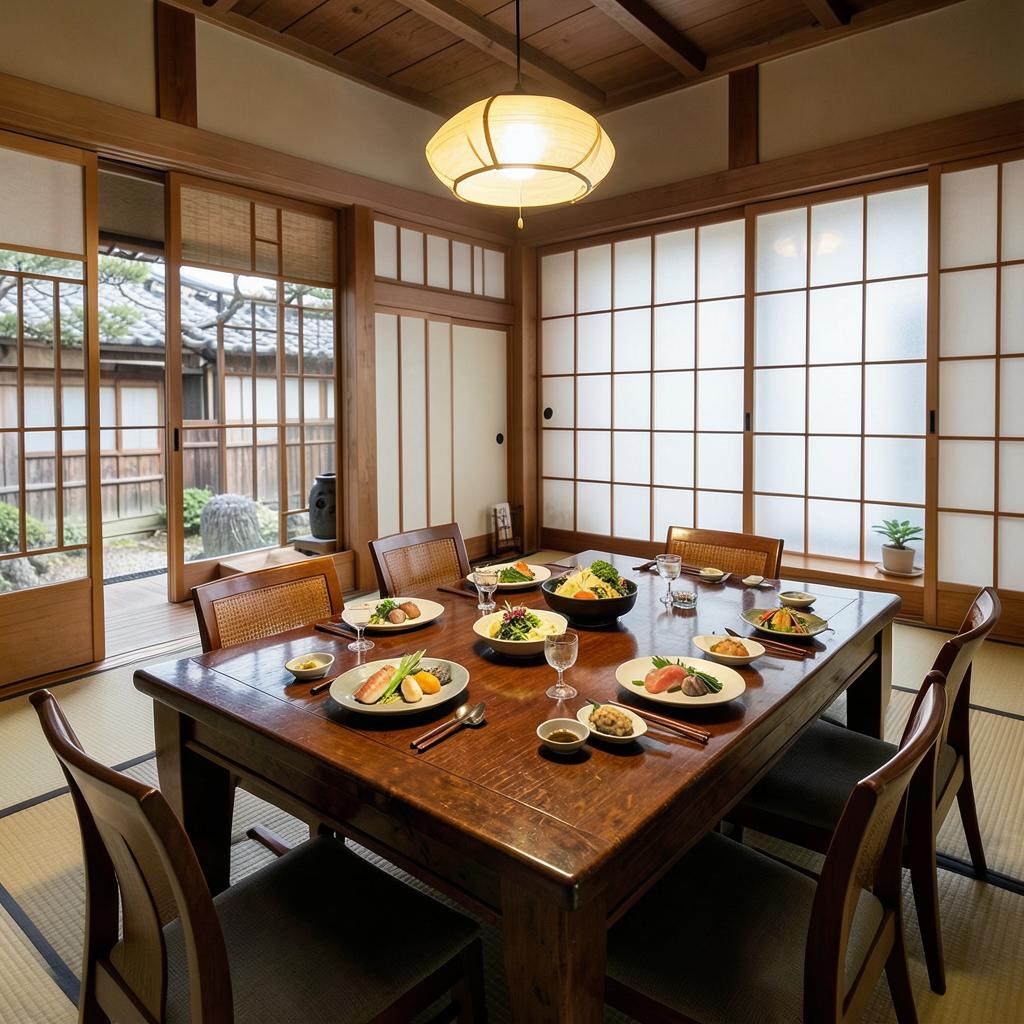 Salle de kaiseki du restaurant Ishikawa à Kagurazaka Tokyo