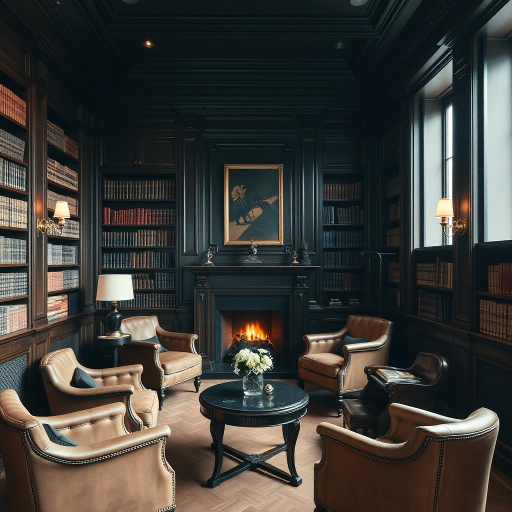 La Réserve Paris, bibliothèque feutrée d'un hôtel particulier haussmannien en boiseries sombres